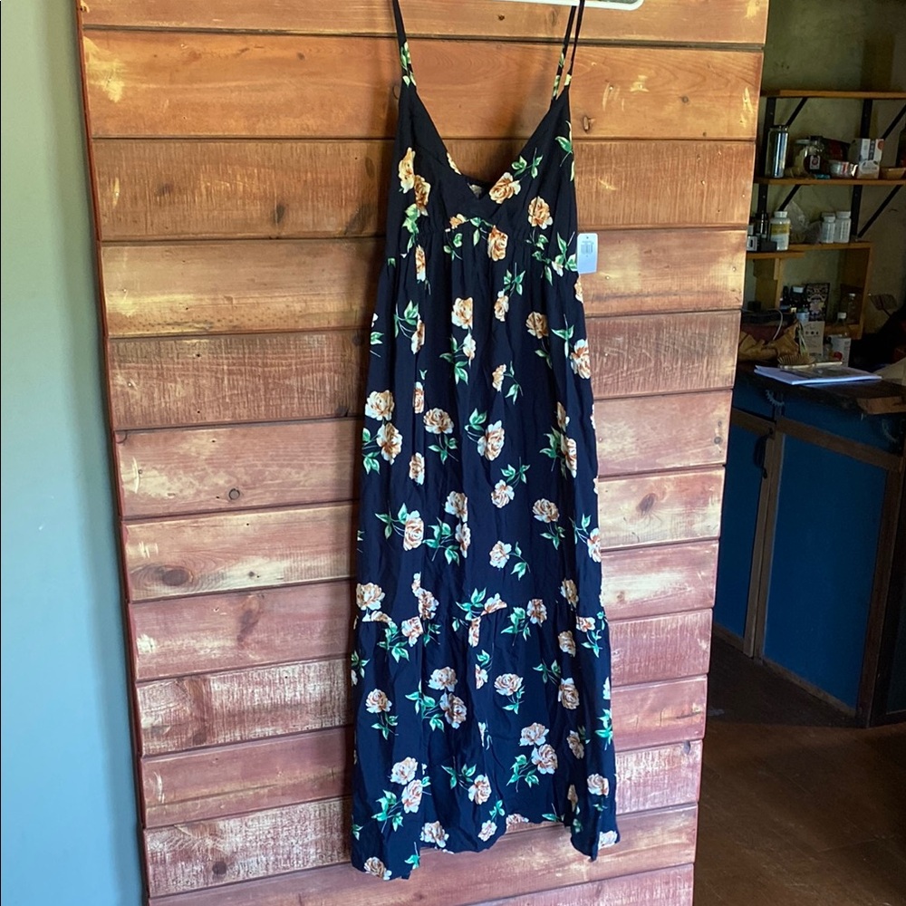 Old Navy Floral Maxi Dress - Navy and Green